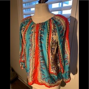 Johnny Was Silk Floral Top